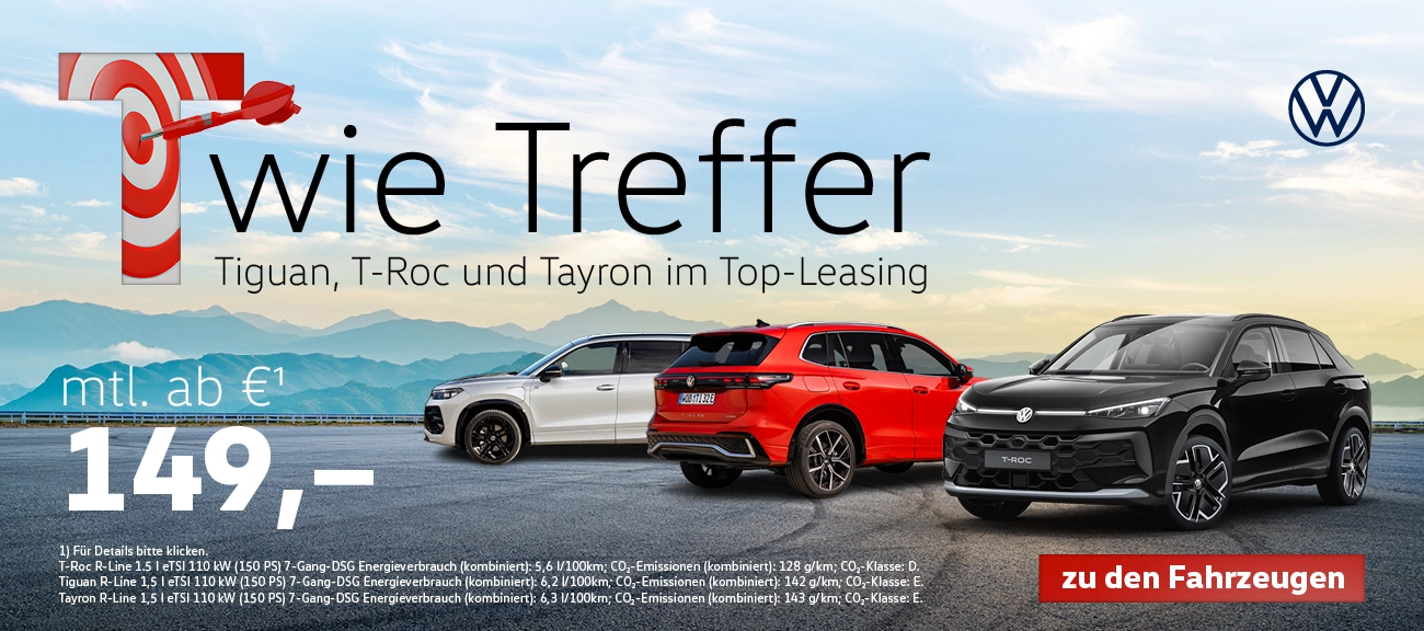 VW Tiguan, T-Roc und Tayron